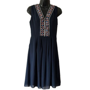 SHOSHANNA Beaded Cocktail Dress in Navy Size 6 NWOT